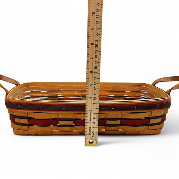 Longaberger Crisco Rectangle Bread Basket Handles With Plastic Liner  1993  USA - Picture 9 of 9
